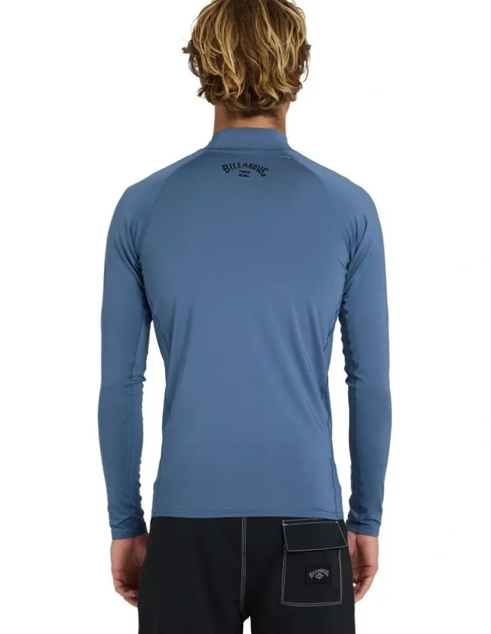 Billabong All Day Arch Long Sleeve Rash Vest Steel in Blue