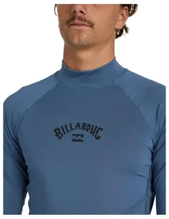 Billabong All Day Arch Long Sleeve Rash Vest Steel in Blue