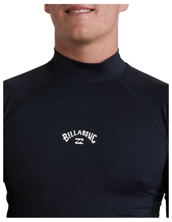 Billabong All Day Arch Rash Vest in Black