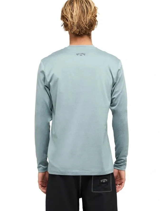 Billabong All Day Wave Loose Long Sleeve Rashvest in Blue Fog
