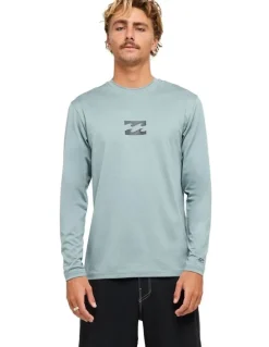 Billabong All Day Wave Loose Long Sleeve Rashvest in Blue Fog