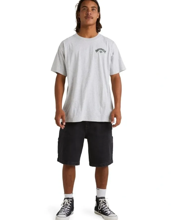Billabong Aus Arch T-Shirt Light Grey Heather