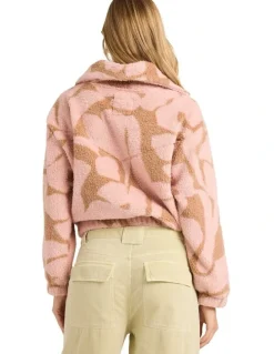 Billabong Barra Half Zip Pullover In Rose Brown
