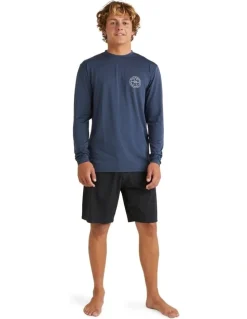 Billabong Big Wave Daz Rash Vest in Dusty Navy