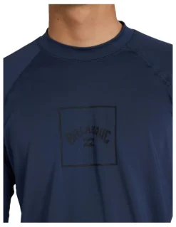 Billabong Boxed Arch Long Sleeve Rash Vest In Dusty in Navy