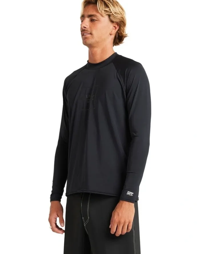 Billabong Boxed Arch Long Sleeve Rash Vest In Stealth