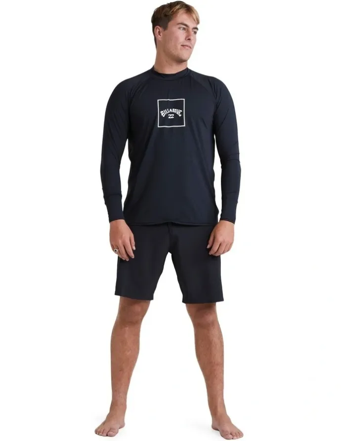 Billabong Boxed Arch Rash Vest in Black