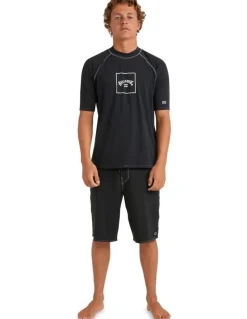 Billabong Boxed Arch Rash Vest in Black