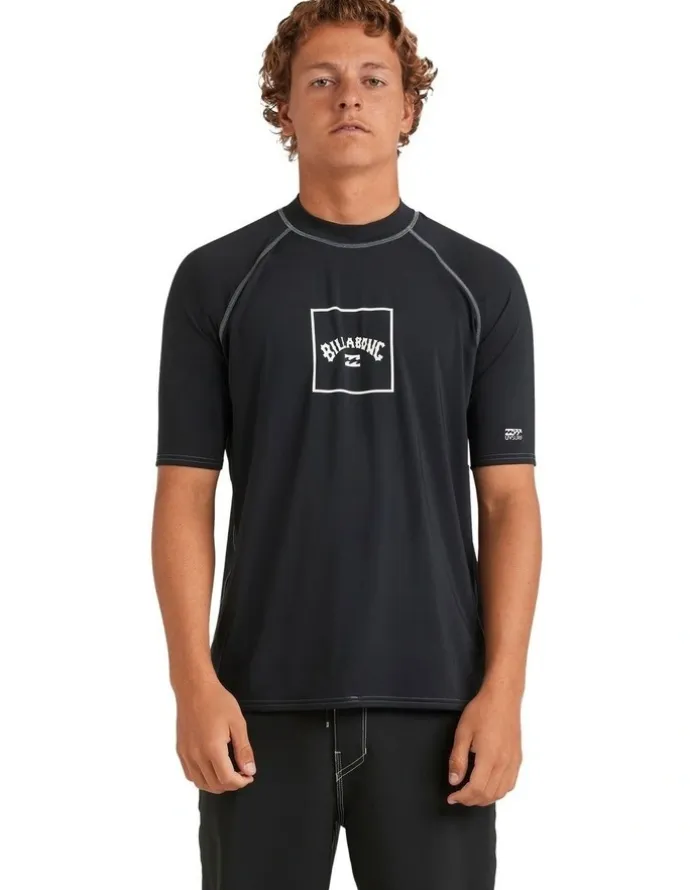 Billabong Boxed Arch Rash Vest in Black