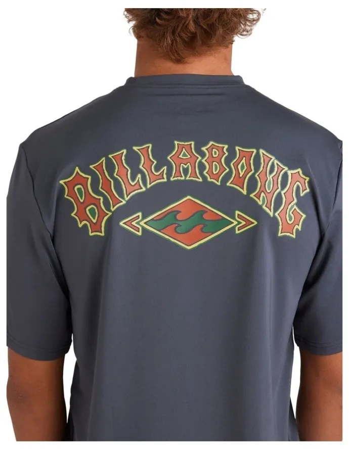 Billabong Rotor Shorline Rash Vest in Black Heather