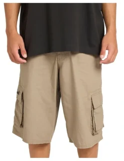 Billabong Script Cargo Shorts in Khaki