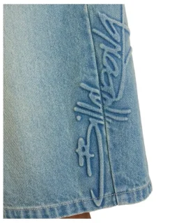 Billabong Script Smoko Denim Shorts 22 Inch in Sun Faded Indigo