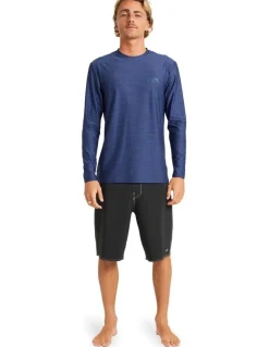 Billabong Shoreline Loose Fit Rash Vest Denim Heather