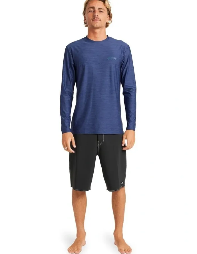 Billabong Shoreline Loose Fit Rash Vest Denim Heather