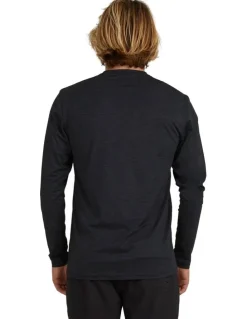 Billabong Shoreline Rash Vest in Black Heather