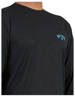 Billabong Shoreline Rash Vest in Black Heather