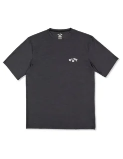 Billabong Shoreline Short Sleeve Rash Vest In Black Heather