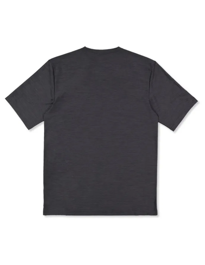 Billabong Shoreline Short Sleeve Rash Vest In Black Heather