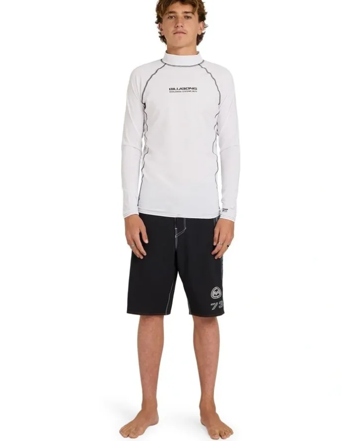 Billabong Spec 73 Long Sleeve Rash Vest in White