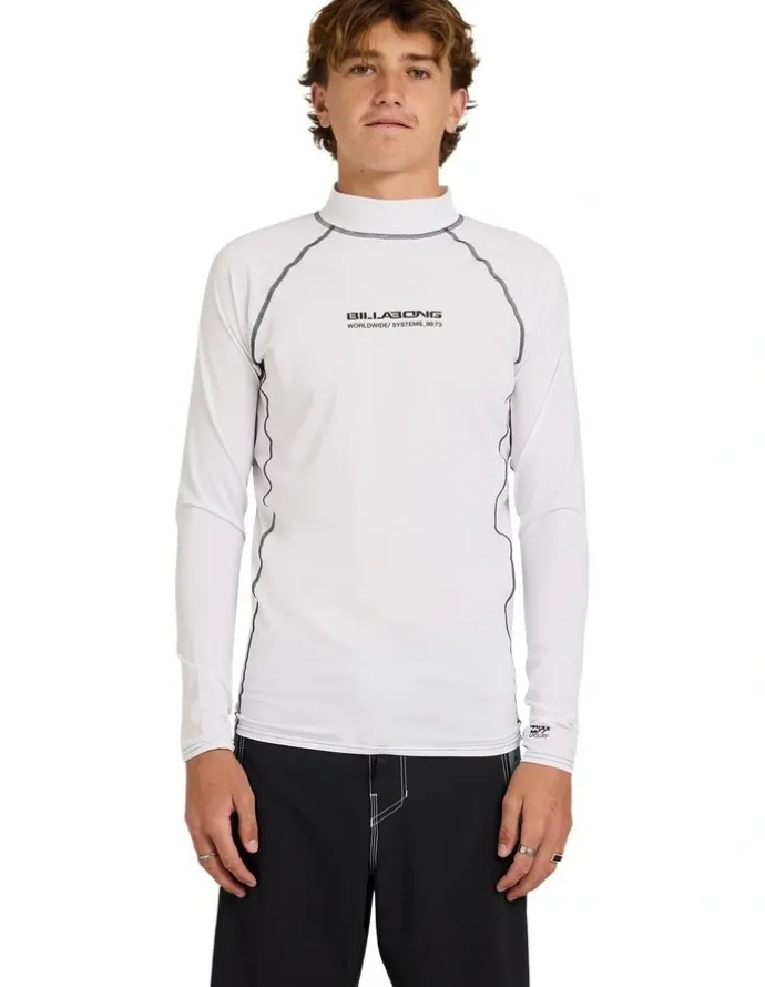 Billabong Spec 73 Long Sleeve Rash Vest in White