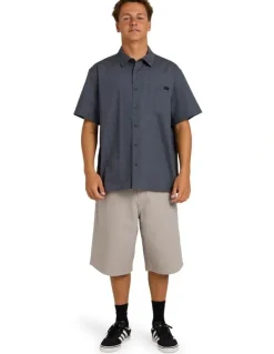 Billabong Spec Mogul Short Sleeve Shirt in Navy
