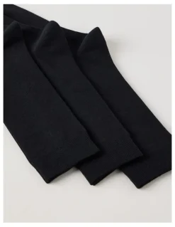 Blaq 3 Pack Australian Cotton Plain Socks in Black