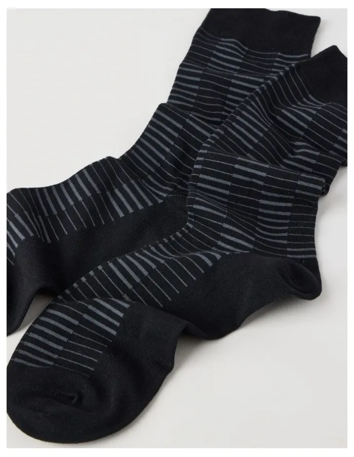 Blaq Australian Cotton Grid Socks in Black & Charcoal