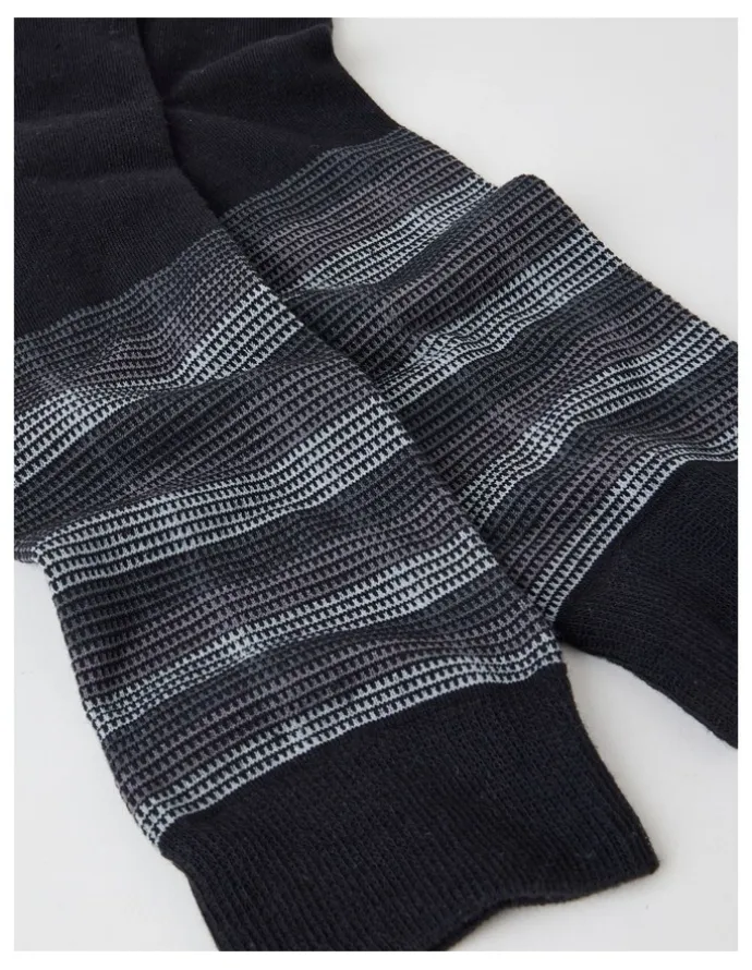 Blaq Australian Cotton Stripe Texture Socks in Black