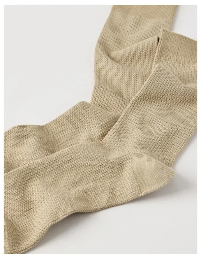 Blaq Australian Cotton Waffle Socks in Soft Sand