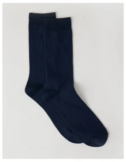 Blaq Australian Cotton Waffle Socks in Navy