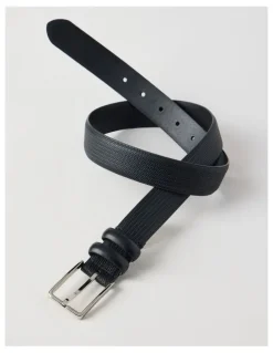 Blaq Dress Belt Black Texture Belt Black