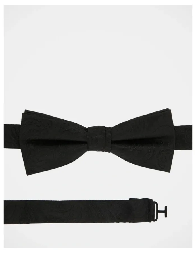 Blaq Paisley Bow Tie in Black