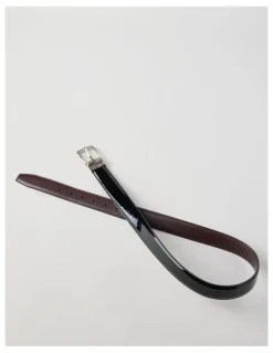 Blaq Patent Revesible Belt Belt Black/Deep Cherry