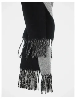 Blaq Reversible Wool Scarf Winter Accessory Black/Grey