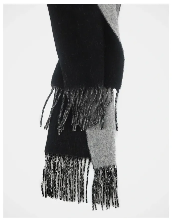 Blaq Reversible Wool Scarf Winter Accessory Black/Grey