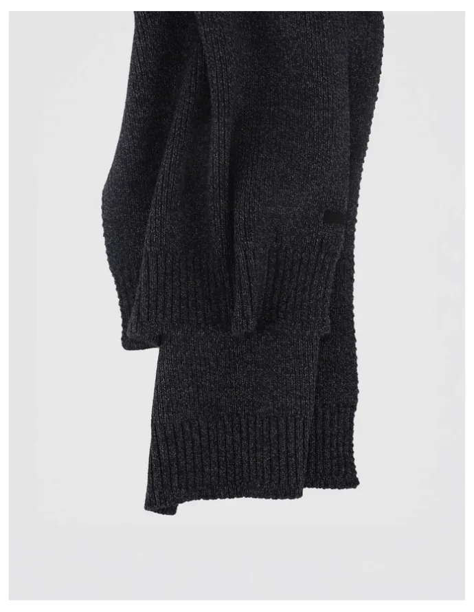 Blaq Rib Knit Scarf Two Tone Winter Accessory Navy/Charcoal