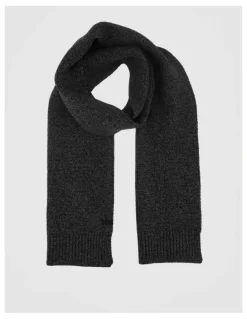 Blaq Rib Knit Scarf Two Tone Winter Accessory Black/Grey