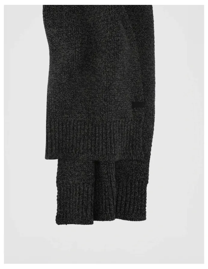 Blaq Rib Knit Scarf Two Tone Winter Accessory Black/Grey