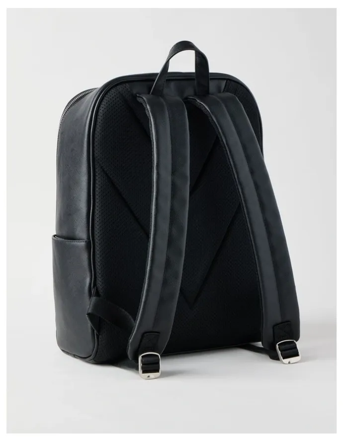 Blaq Saffiano Backpack Bag in Black