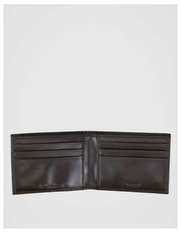 Blaq Saffiano Bifold Leather Wallet Brown Wallet Brown