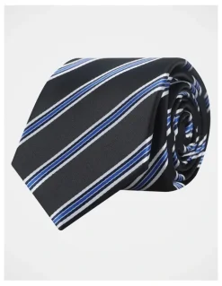 Blaq Stripe Tie in Navy/White