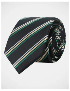Blaq Stripe Tie in Navy/Yellow