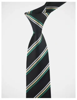 Blaq Stripe Tie in Navy/Yellow