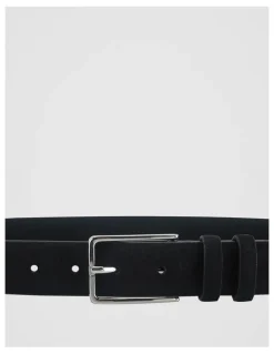 Blaq Suede Leather Belt Black Belt Black
