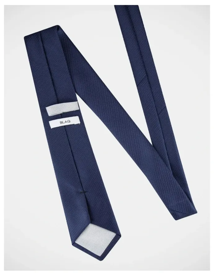 Blaq Textured Poly Tie in Navy
