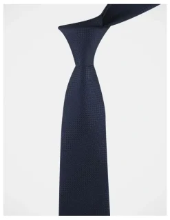 Blaq Textured Stripe Tie in Navy