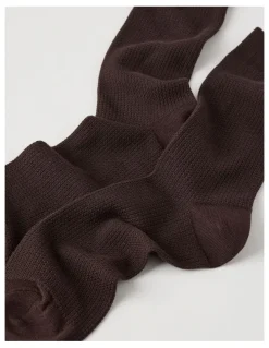 Blaq Australian Cotton Waffle Socks in Dark Chocolate