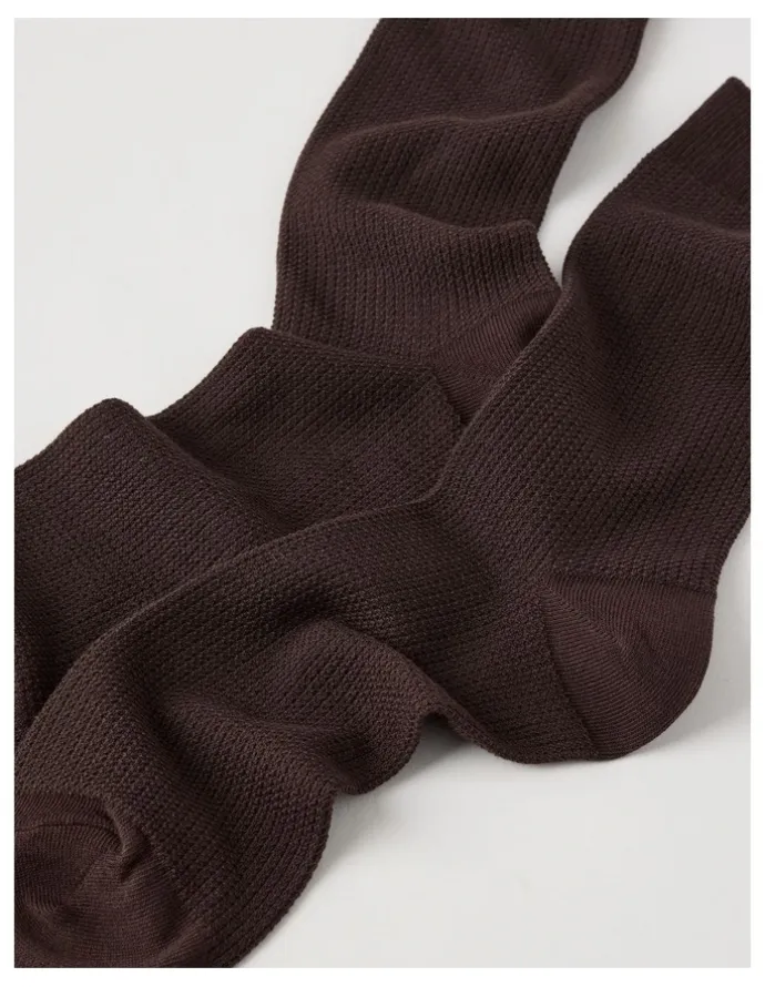 Blaq Australian Cotton Waffle Socks in Dark Chocolate