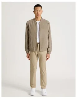 Blaq Birdseye Bomber Jacket in Brown