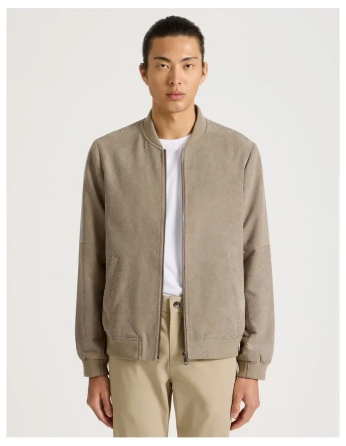 Blaq Birdseye Bomber Jacket in Brown